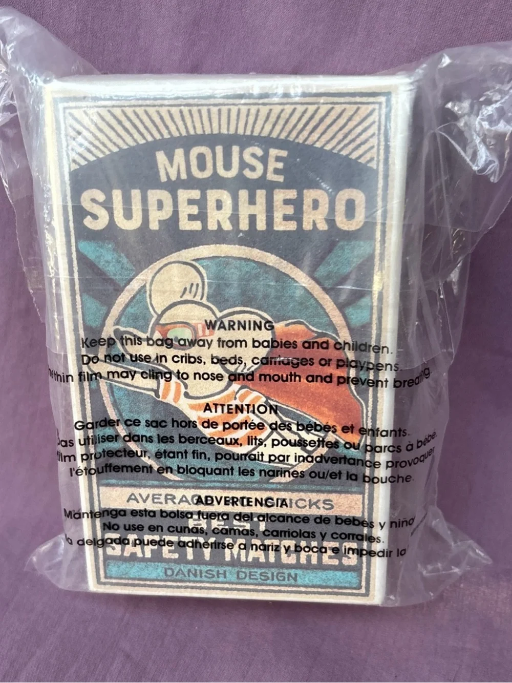 Maileg MOUSE SUPER HERO Little Brother Matchbox Danish Design NEW with box